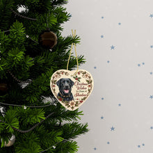 Load image into Gallery viewer, Black Labrador Dog Ornament - Christmas Wishes Design - Personalized with Name-Christmas Ornament-Christmas,Personalize Artwork-3