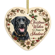 Load image into Gallery viewer, Black Labrador Dog Ornament - Christmas Wishes Design - Personalized with Name-Christmas Ornament-Christmas,Personalize Artwork-4