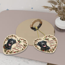 Load image into Gallery viewer, Black Labrador Dog Ornament - Christmas Wishes Design - Personalized with Name-Christmas Ornament-Christmas,Personalize Artwork-6