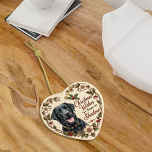 Load image into Gallery viewer, Black Labrador Dog Ornament - Christmas Wishes Design - Personalized with Name-Christmas Ornament-Christmas,Personalize Artwork-7
