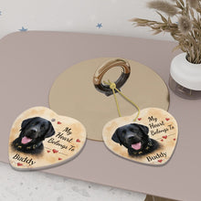 Load image into Gallery viewer, Black Labrador Dog Ornament - My Heart Belongs To Design - Personalized with Name-Christmas Ornament-Black Labrador,Christmas,Personalize Artwork-6