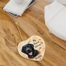Load image into Gallery viewer, Black Labrador Dog Ornament - My Heart Belongs To Design - Personalized with Name-Christmas Ornament-Black Labrador,Christmas,Personalize Artwork-7