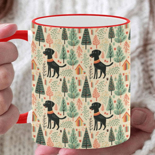 Black Labrador Holiday Frolic Christmas Coffee Mug-White4-ONE SIZE-1