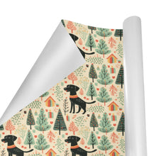 Load image into Gallery viewer, Black Labrador Holiday Frolic Christmas Gift Wrapping Paper - 2 Rolls-Christmas Ornament-Black Labrador,Christmas,Wrapping Paper-2