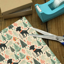 Load image into Gallery viewer, Black Labrador Holiday Frolic Christmas Gift Wrapping Paper - 2 Rolls-Christmas Ornament-Black Labrador,Christmas,Wrapping Paper-3