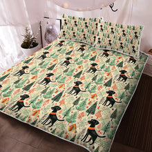 Load image into Gallery viewer, Black Labrador Holiday Frolic Christmas Quilt Blanket Bedding Set-Bedding-Bedding, Black Labrador, Blankets, Christmas, Home Decor-2