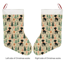 Load image into Gallery viewer, Black Labrador Holiday Frolic Christmas Stocking-Christmas Ornament-Black Labrador, Christmas, Home Decor-26X42CM-White-2