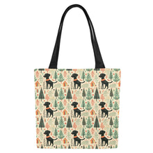 Load image into Gallery viewer, Black Labrador Holiday Frolic Large Canvas Tote Bags - Set of 2-Accessories-Accessories, Bags, Black Labrador, Labrador-6