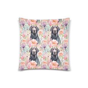 Black Labrador in a Blush of Spring Throw Pillow Covers-4