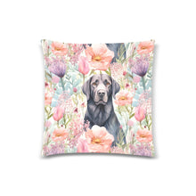 Load image into Gallery viewer, Black Labrador in a Blush of Spring Throw Pillow Covers-White-ONESIZE-1