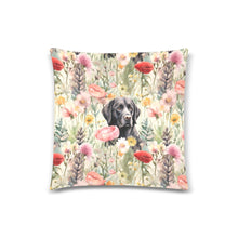 Load image into Gallery viewer, Black Labrador in Meadow of Dreams Throw Pillow Cover-White-ONESIZE-1