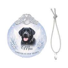 Load image into Gallery viewer, Black Labrador Ornament - Angel Dog Memorial Design - Personalized with Photo and Name-Christmas Ornament-Black Labrador,Christmas,Christmas Ornament,Personalize Artwork-4