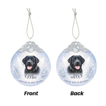 Load image into Gallery viewer, Black Labrador Ornament - Angel Dog Memorial Design - Personalized with Photo and Name-Christmas Ornament-Black Labrador,Christmas,Christmas Ornament,Personalize Artwork-5