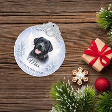 Load image into Gallery viewer, Black Labrador Ornament - Angel Dog Memorial Design - Personalized with Photo and Name-Christmas Ornament-Black Labrador,Christmas,Christmas Ornament,Personalize Artwork-7