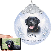 Load image into Gallery viewer, Black Labrador Ornament - Angel Dog Memorial Design - Personalized with Photo and Name-Christmas Ornament-Black Labrador,Christmas,Christmas Ornament,Personalize Artwork-1