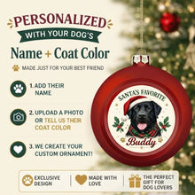 Load image into Gallery viewer, Black Labrador Ornament - Classic Red Round Shape - Santa's Favourite Design - Personalized with Name-Christmas Ornament-Black Labrador,Christmas,Personalize Artwork-2