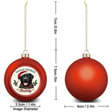 Load image into Gallery viewer, Black Labrador Ornament - Classic Red Round Shape - Santa's Favourite Design - Personalized with Name-Christmas Ornament-Black Labrador,Christmas,Personalize Artwork-5