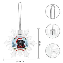 Load image into Gallery viewer, Black Labrador Ornament - Personalized Snowflake Shaped Christmas Snow Globe Design - with Name-Christmas Ornament-Black Labrador,Christmas,Personalize Artwork-5