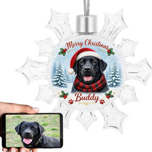 Load image into Gallery viewer, Black Labrador Ornament - Personalized Snowflake Shaped Christmas Snow Globe Design - with Name-Christmas Ornament-Black Labrador,Christmas,Personalize Artwork-1