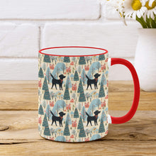 Load image into Gallery viewer, Black Labrador Winter Village Christmas Coffee Mug-3
