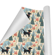 Load image into Gallery viewer, Black Labrador Winter Village Christmas Gift Wrapping Paper - 2 Rolls-Christmas Ornament-Black Labrador,Christmas,Wrapping Paper-2