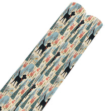 Load image into Gallery viewer, Black Labrador Winter Village Christmas Gift Wrapping Paper - 2 Rolls-Christmas Ornament-Black Labrador,Christmas,Wrapping Paper-1