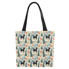 Load image into Gallery viewer, Black Labrador Winter Village Large Canvas Tote Bags - Set of 2-Accessories-Accessories, Bags, Black Labrador, Labrador-5