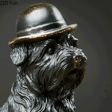 Load image into Gallery viewer, Black Schnauzer Statue - Dapper Hat Charmer-4
