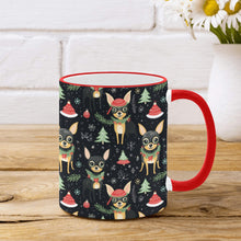 Load image into Gallery viewer, Black Tan Chihuahuas Christmas Cheer Coffee Mug-2