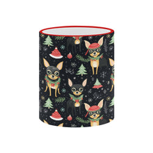 Load image into Gallery viewer, Black Tan Chihuahuas Christmas Cheer Coffee Mug-3
