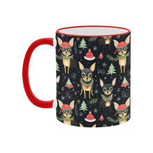 Load image into Gallery viewer, Black Tan Chihuahuas Christmas Cheer Coffee Mug-4