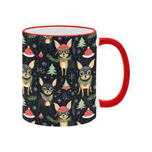 Load image into Gallery viewer, Black Tan Chihuahuas Christmas Cheer Coffee Mug-5