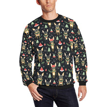 Load image into Gallery viewer, Black Tan Chihuahuas Christmas Cheer Sweatshirt for Men-Apparel-Apparel, Chihuahua, Christmas, Dog Dad Gifts, Sweatshirt-S-1