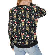 Load image into Gallery viewer, Black Tan Chihuahuas Christmas Cheer Sweatshirt for Women-Apparel-Apparel, Chihuahua, Christmas, Dog Mom Gifts, Sweatshirt-2