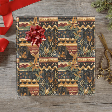 Black Tan Dachshunds Christmas Symphony Gift Wrapping Paper 2 Rolls 4 360x