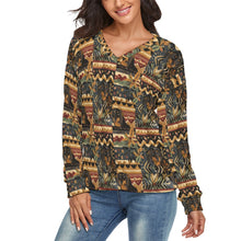 Load image into Gallery viewer, Black Tan Dachshunds Symphony Women's V-Neck Christmas Sweater-Apparel-Apparel,Christmas,Dachshund,Dog Mom Gifts,Sweater,Sweatshirt-3