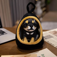 Load image into Gallery viewer, Black Tan Shiba Inu Stuffed Animal - Shiba Inu with Toy Nest House-3