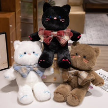 Load image into Gallery viewer, Black Teddy Bear Cat - Checkered Bow Tie Design-2