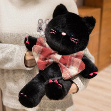 Load image into Gallery viewer, Black Teddy Bear Cat - Checkered Bow Tie Design-3