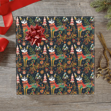 Black White Chihuahuas Christmas Extravaganza Gift Wrapping Paper 2 Rolls 5 360x