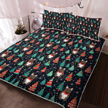 Load image into Gallery viewer, Black/Brindle French Bulldog Festive Frolic Christmas Quilt Blanket Bedding Set-Bedding-Bedding, Blankets, Christmas, French Bulldog, Home Decor-2