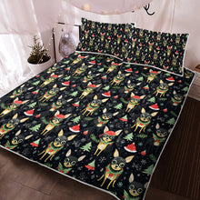 Load image into Gallery viewer, Black/Tan Chihuahuas Christmas Cheer Quilt Blanket Bedding Set-Bedding-Bedding, Blankets, Chihuahua, Christmas, Home Decor-3