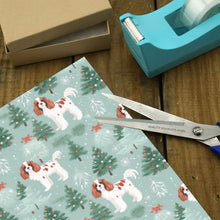 Load image into Gallery viewer, Blenheim Cavalier Christmas Carol Gift Wrapping Paper - 2 Rolls-Christmas Ornament-Cavalier King Charles Spaniel,Christmas,Wrapping Paper-4