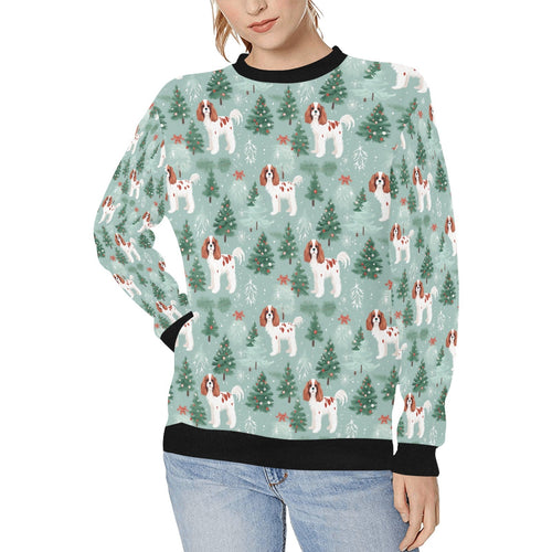 Blenheim Cavalier Christmas Carol Sweatshirt for Women-Apparel-Apparel, Cavalier King Charles Spaniel, Christmas, Dog Mom Gifts, Sweatshirt-S-1