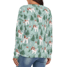 Load image into Gallery viewer, Blenheim Cavalier Festive Carol Women&#39;s V-Neck Christmas Sweater-Apparel-Apparel,Cavalier King Charles Spaniel,Christmas,Dog Mom Gifts,Sweater,Sweatshirt-4