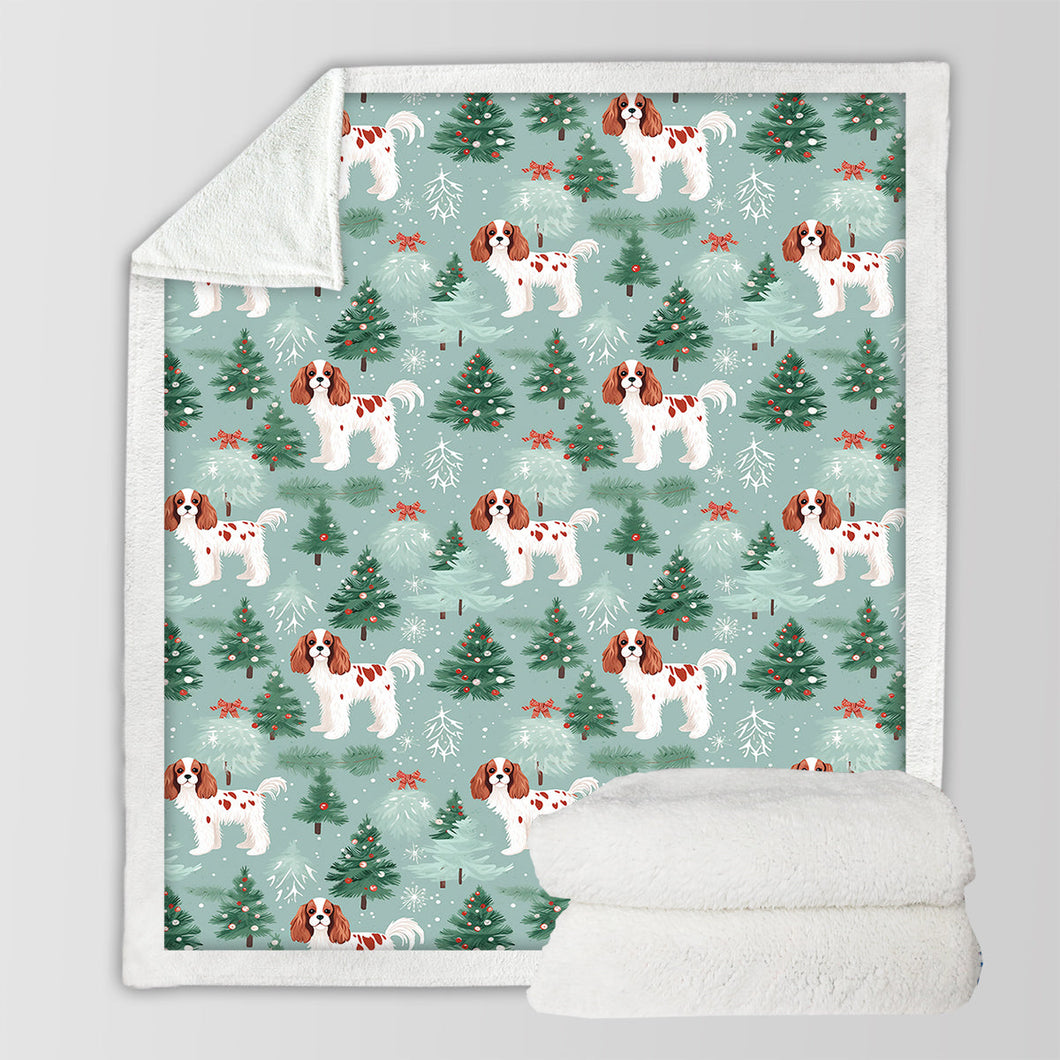 Blenheim Cavalier King Charles Spaniel Christmas Carol Warm Fleece Blanket-Blanket-Blankets, Cavalier King Charles Spaniel, Christmas, Dog Dad Gifts, Dog Mom Gifts, Home Decor-10