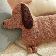 Load image into Gallery viewer, Blissful Chocolate Dachshund Stuffed Animal Plush Toy Pillow Cushion-Stuffed Animals-Dachshund, Home Decor, Pillows, Stuffed Animal-Red-60x37cm-4