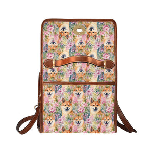 Blooming Bliss with Shiba Smiles Shoulder Bag Purse-Accessories-Accessories, Bags, Purse, Shiba Inu-One Size-2