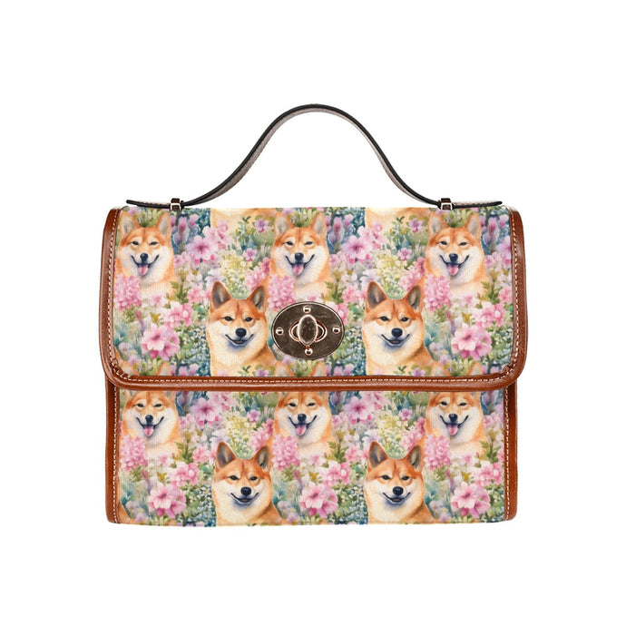 Blooming Bliss with Shiba Smiles Shoulder Bag Purse-Accessories-Accessories, Bags, Purse, Shiba Inu-One Size-1