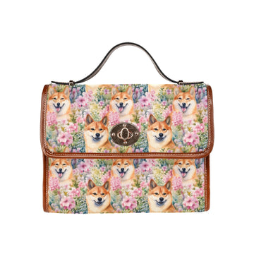 Blooming Bliss With Shiba Smiles Shoulder Bag Purse One Size 360x